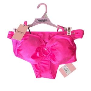 Juicy Couture Pink Two Piece Bikini size XL Heart